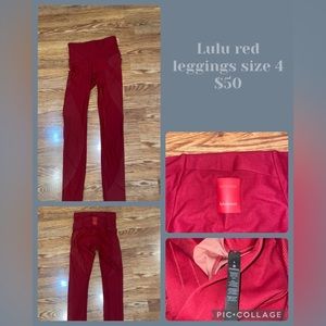 Lululemon size 4 red leggings